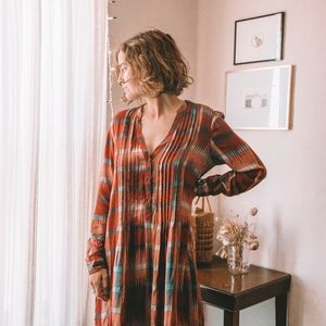 Long Sleeve Plaid Anthropologie Dress
